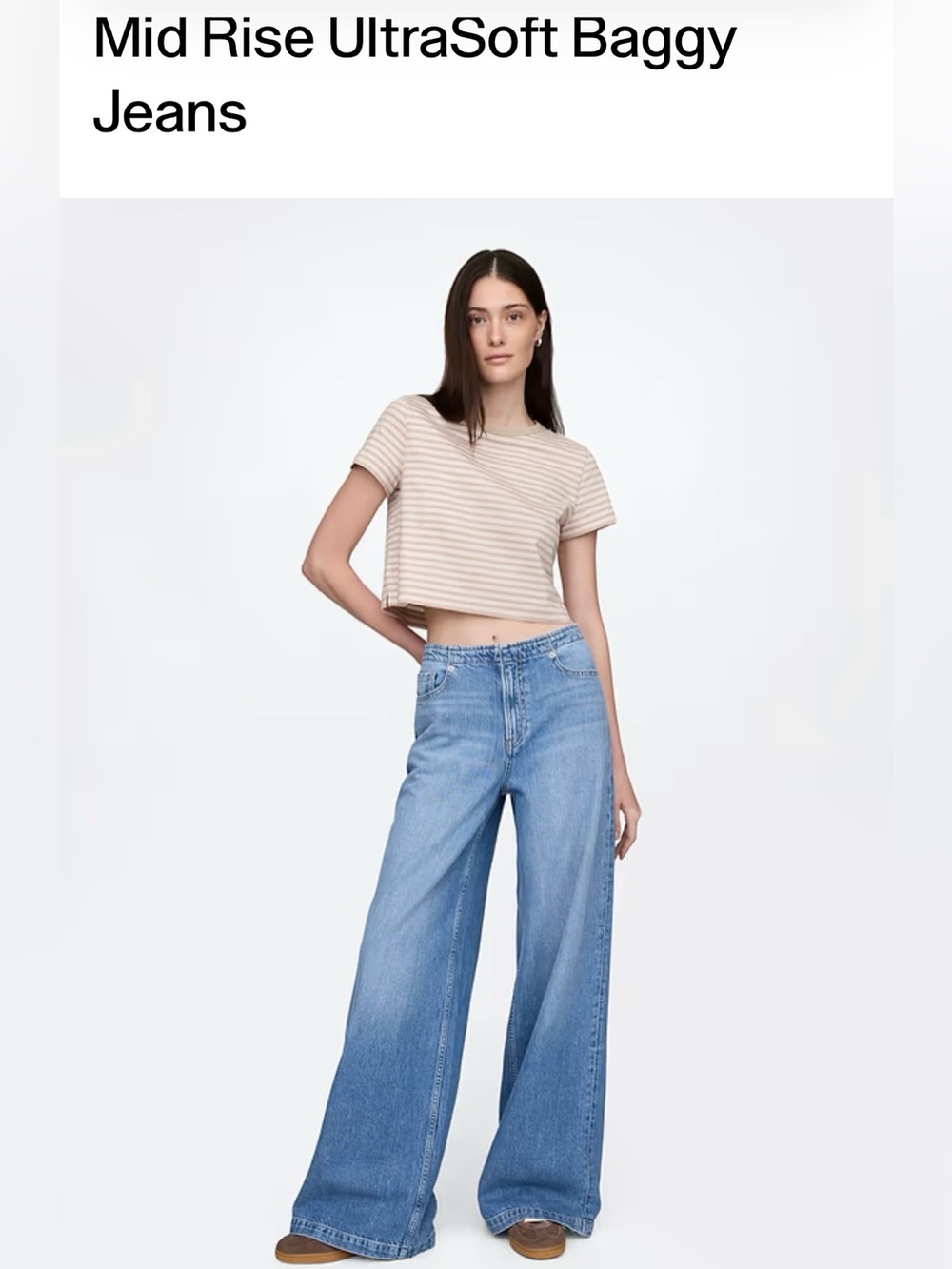 GAP Light Blue Wide-Leg Mid-Rise Jeans
